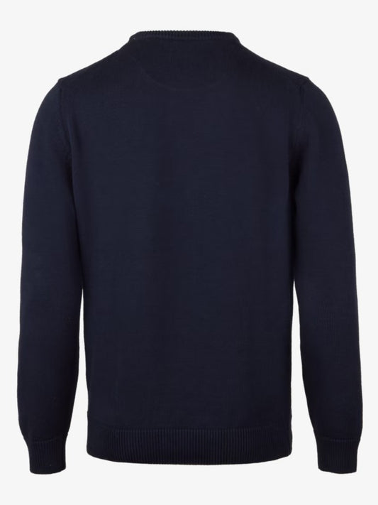 Sweater Knitted Crew Neck Organic Cotton - Navy