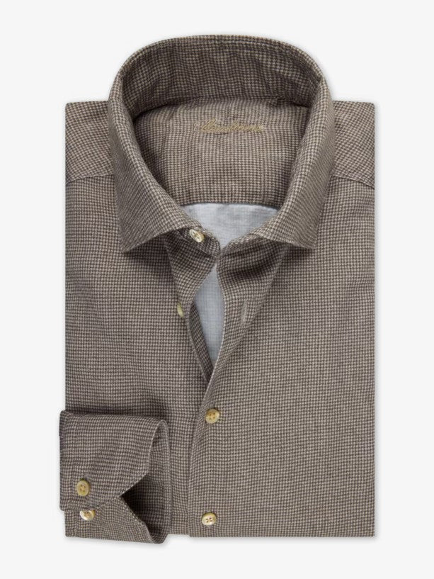 Slimline Oxfordskjorta - Light brown check
