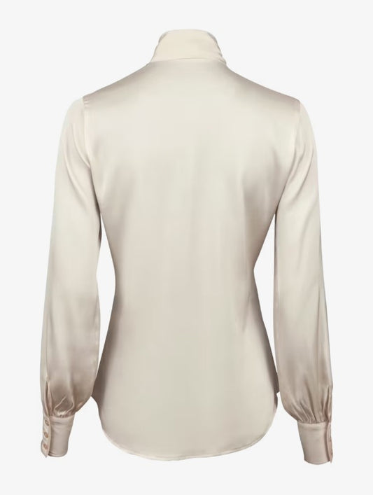 Selma Blouse, Bowtie Flyfront - Champagne