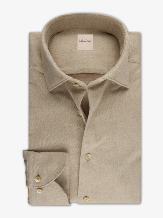Regular Fit Flanellskjorta - Beige