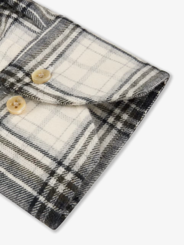 Regular Fit Flanellskjorta - Mörkgrönrutig