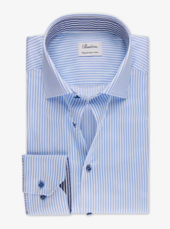 Slimline, C75 RM cuff Contrast - 102 Light blue stripe