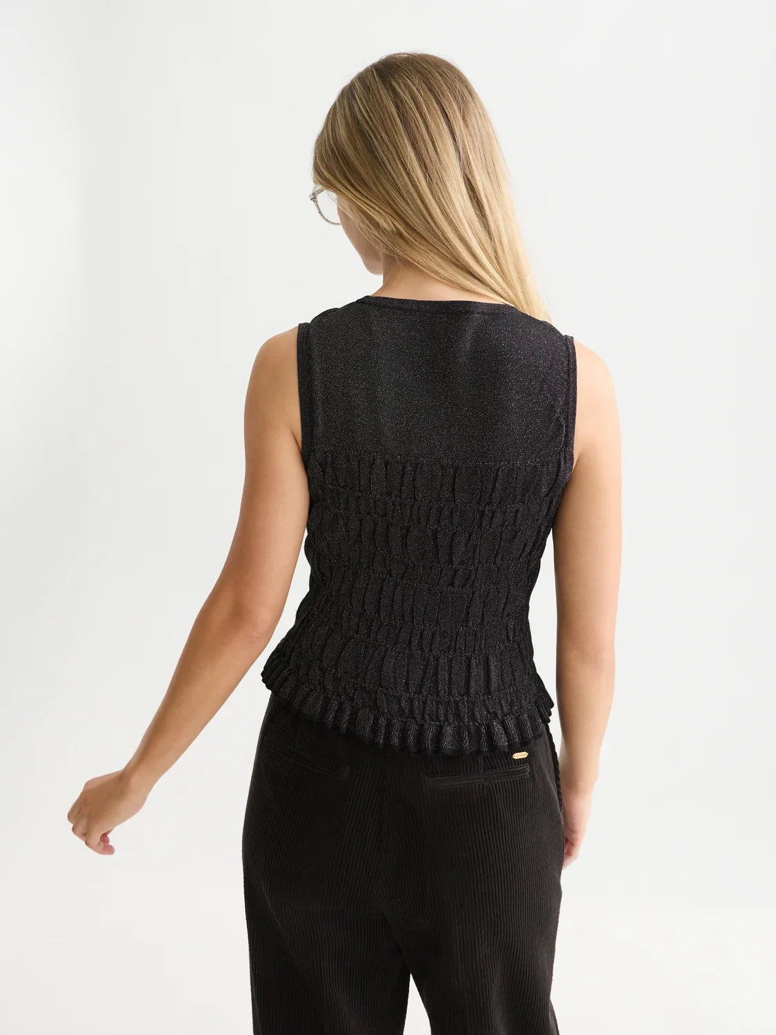 Smock stitch knitted tank - Meteorite – bild 3