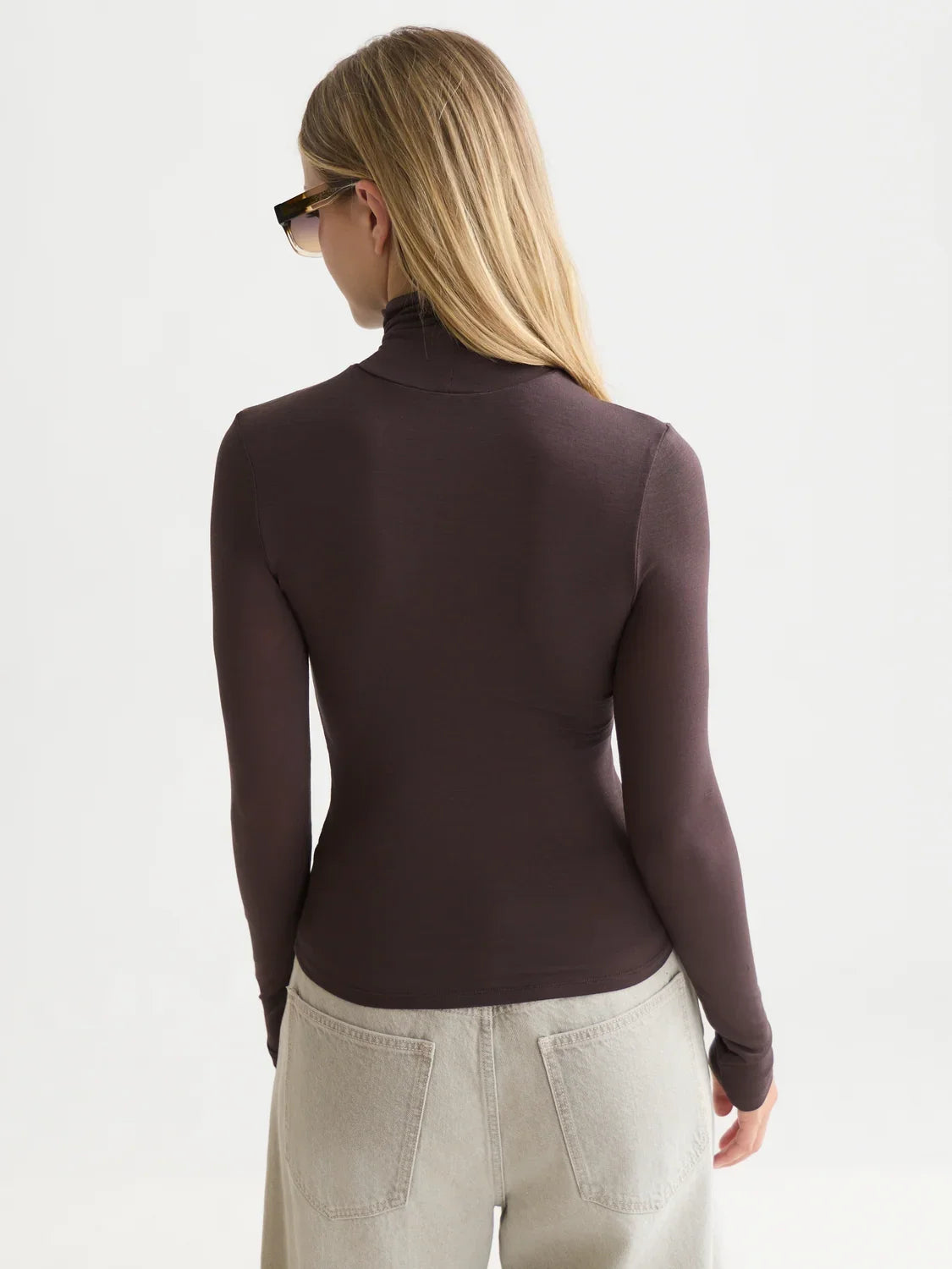 Roll up neck LS T-shirt - Shale – bild 4