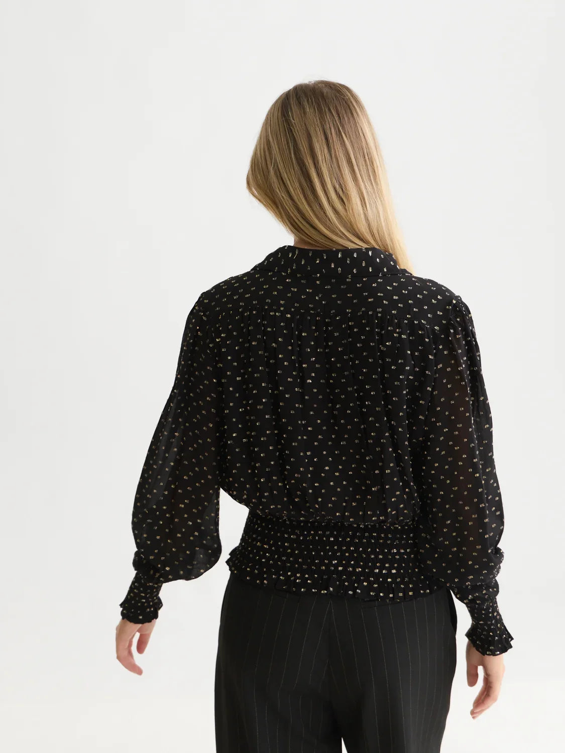 Fil coupe smocked top - Meteorite – bild 3