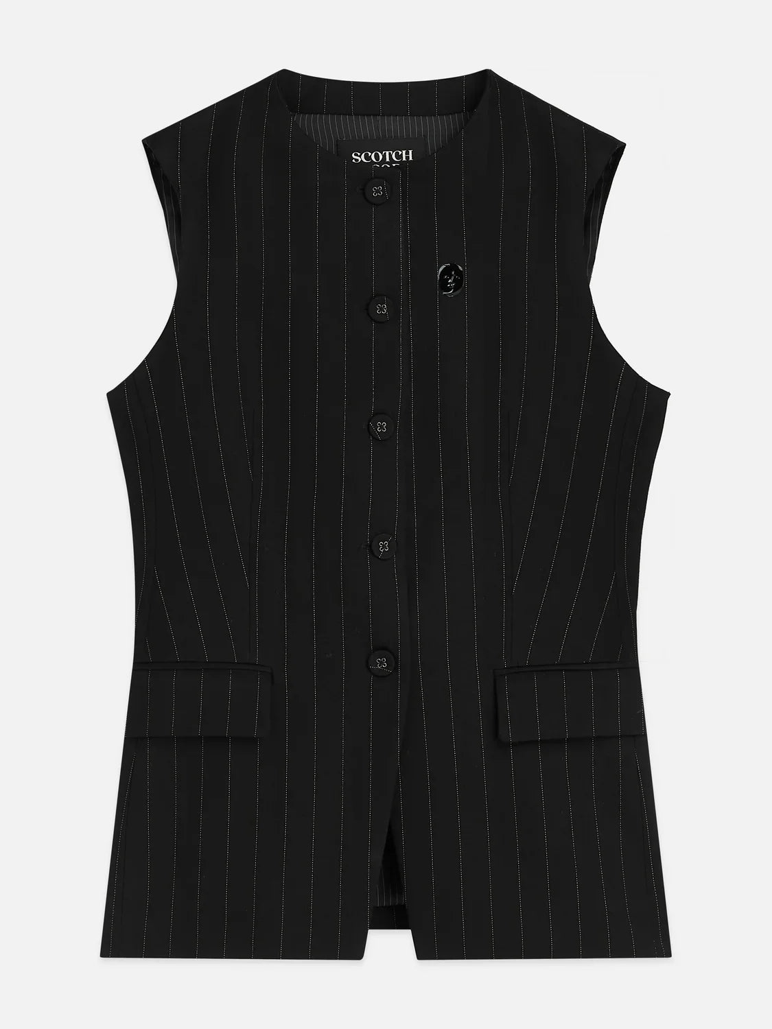 Lurex pinstripe tailored gilet - Meteorite – bild 5