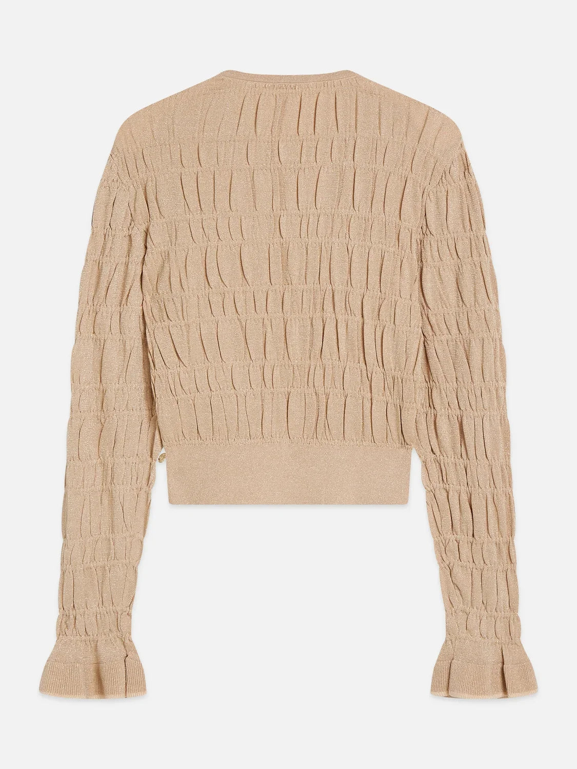 Smock stitch crew neck cardigan - Shifting Sand – bild 6