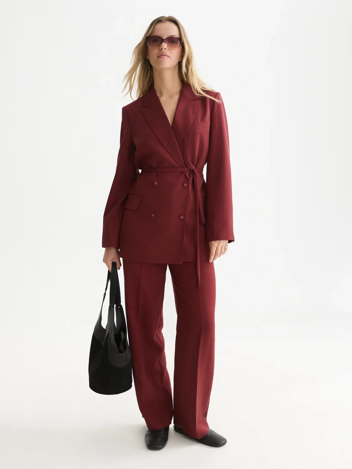 Lyocell blend double breasted blazer - Pomegranate – bild 1