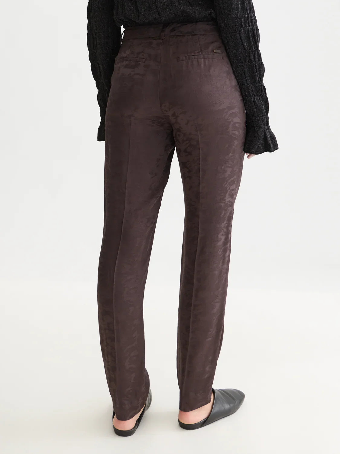 Isa - high-rise slim-leg jacquard pants - Shale – bild 4