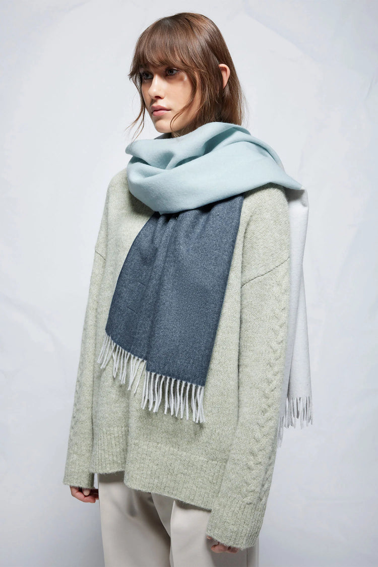 Woven Scarf Wool - Ice Blue