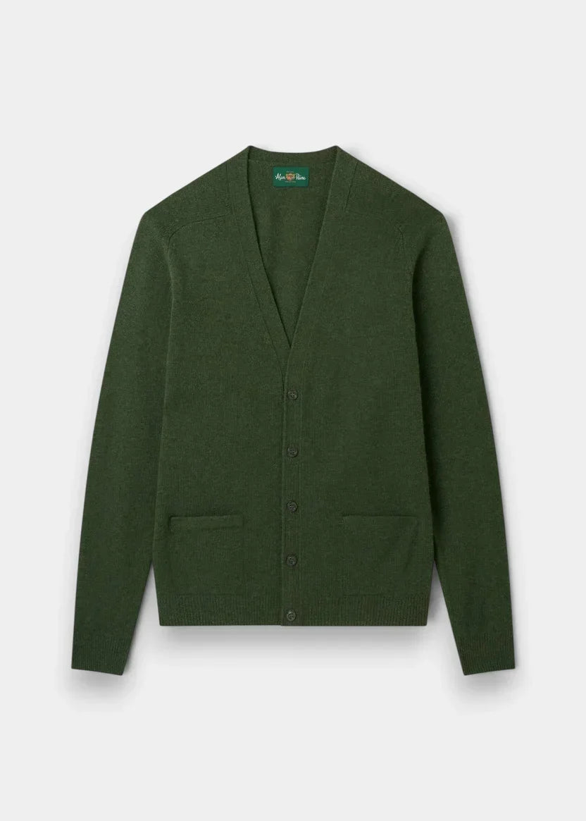 Alan Paine Cornwall Saddle Shoulder Vee Cardigan i färgen Rosemary