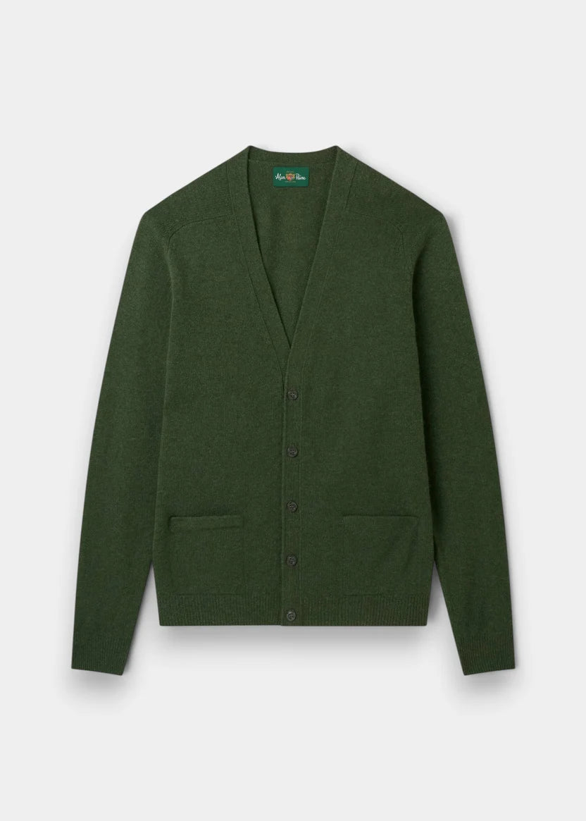 Cornwall Saddle Shoulder Vee Cardigan - Rosemary