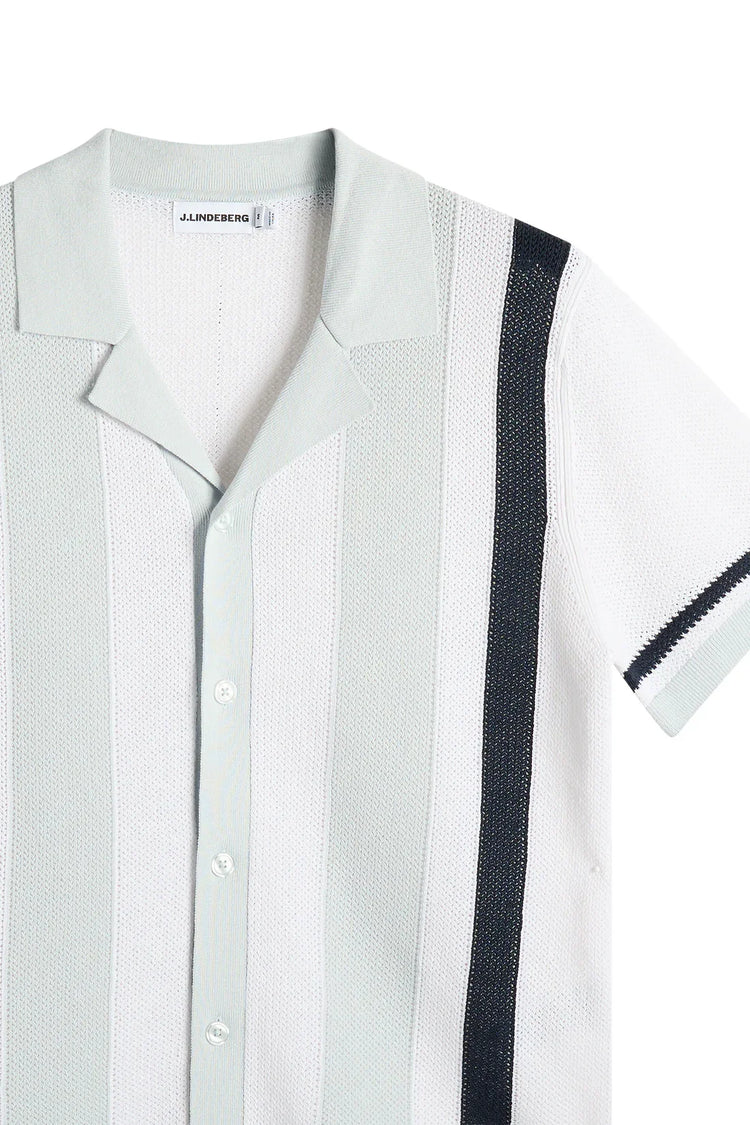 Remus Resort Collar Knit Polo - Skywriting