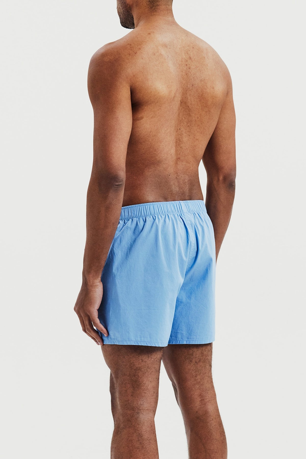 Boxershorts i bomullspoplin, 2-pack - Ljusblå – detalj