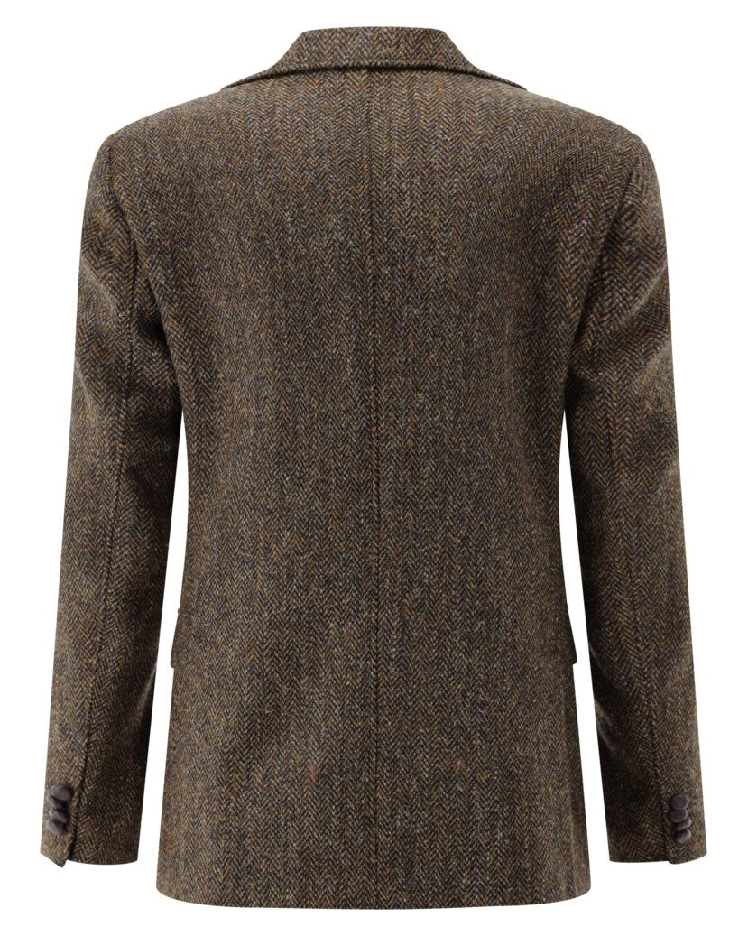 Kavaj Theo-G-HT SV i Harris Tweed, randig - Brun – bak
