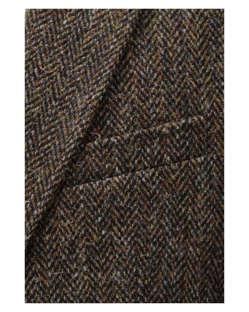 Carl Gross kavaj Theo-G-HT i brun Harris Tweed med fiskbensmönster