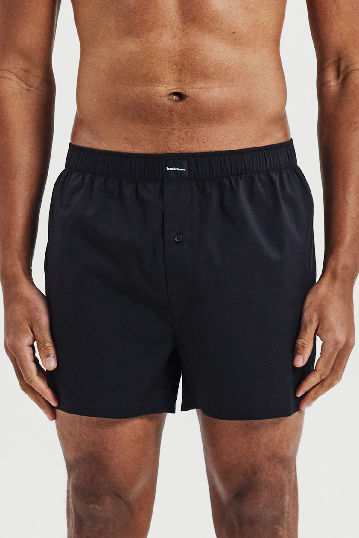 Boxershorts i bomullspoplin, 2-pack - Svart – framsida