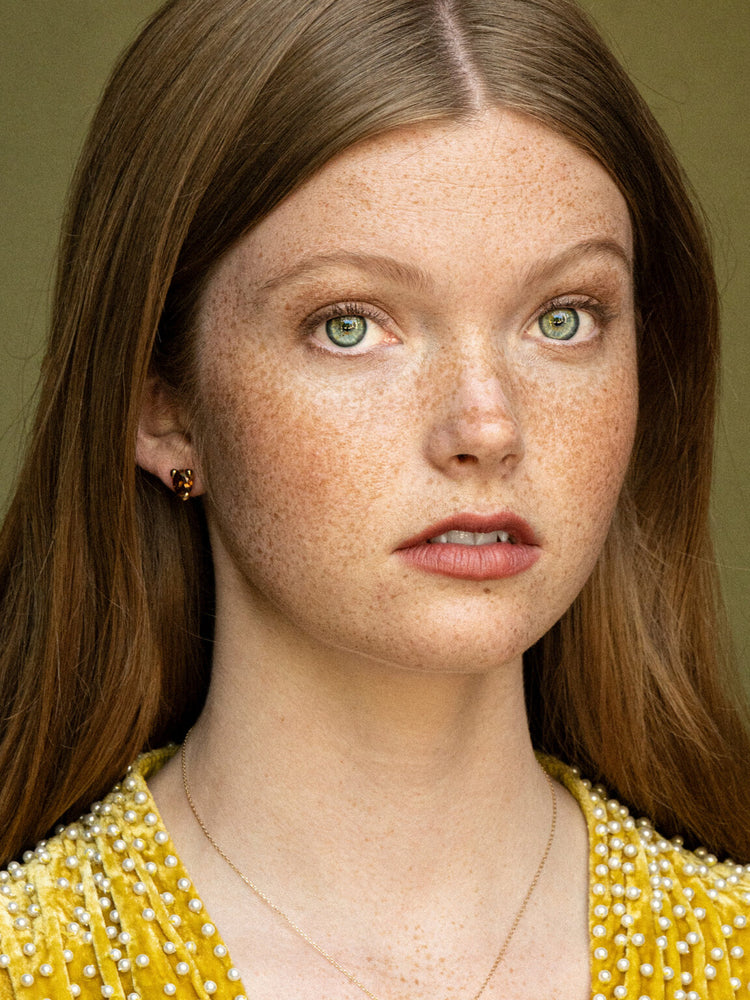 Embla stud earrings - Chestnut 18k guldplätering