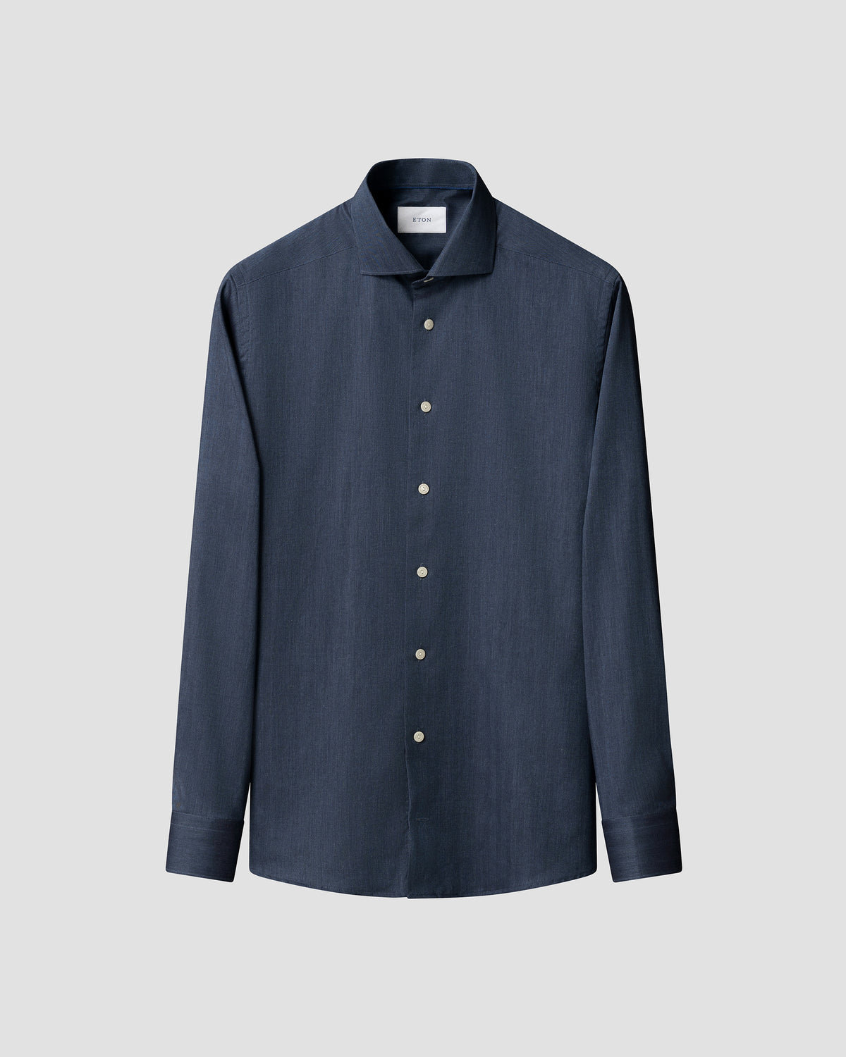 Enfärgad Signature Flannel-skjorta Classic - Mörkblå