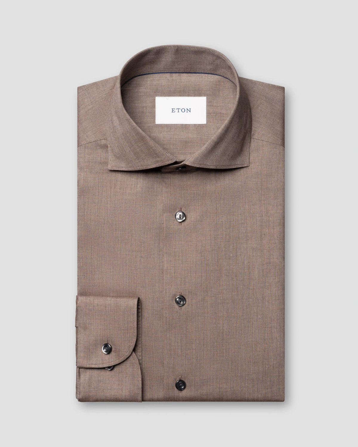 Eton brun skjorta slim fit herr