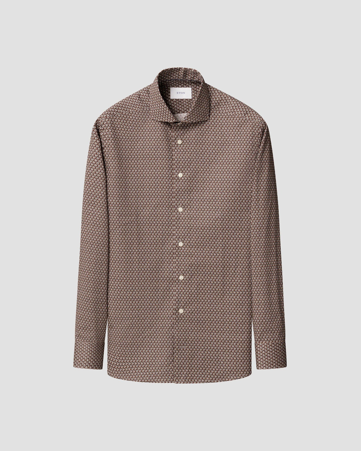Signature Twill-skjorta med geometriskt mönster Contemporary - Mörkröd