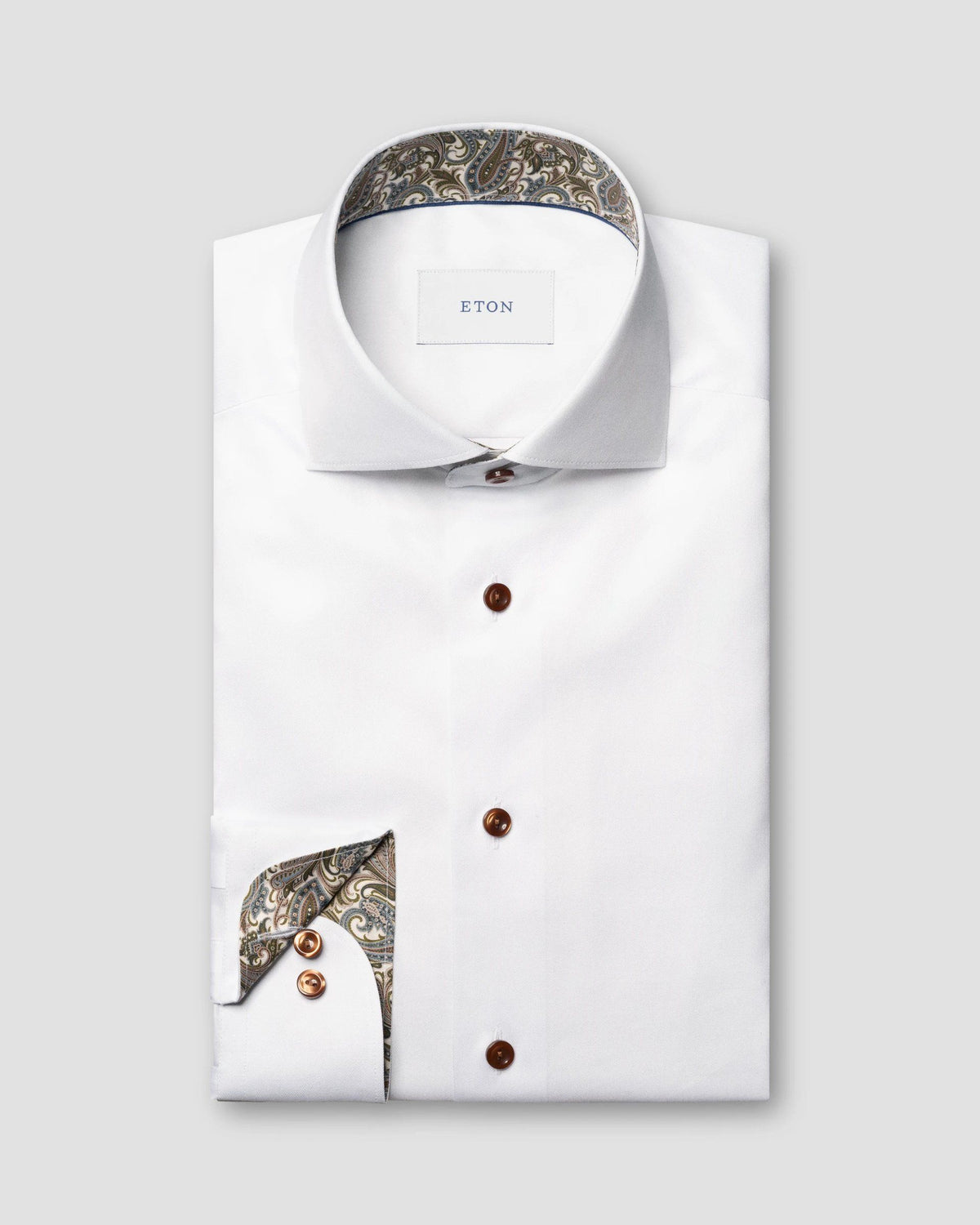 Signature Twill-skjorta med paisley-detaljer Classic - Vit