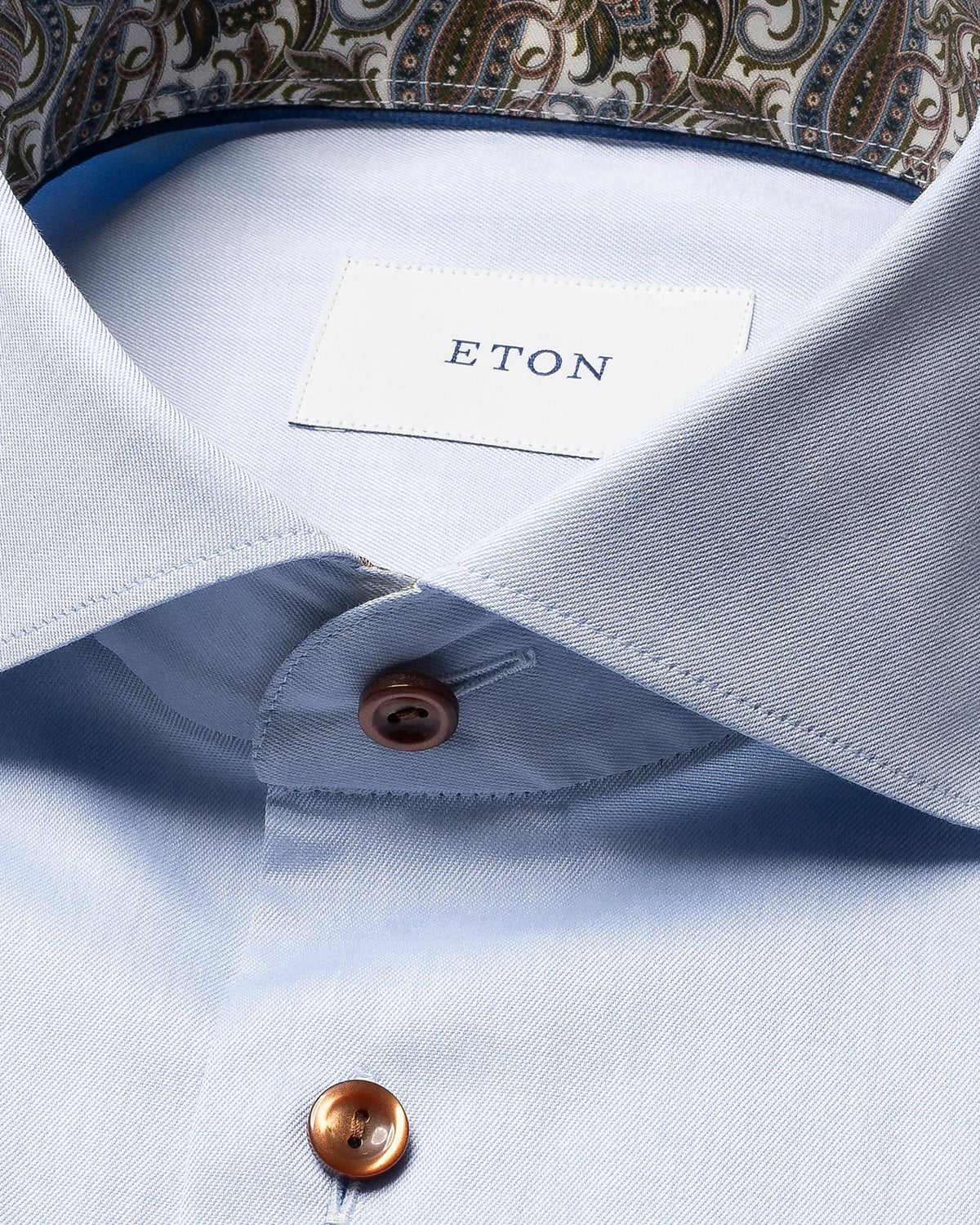 Signature Twill-skjorta med paisley-detaljer Classic - Ljusblå