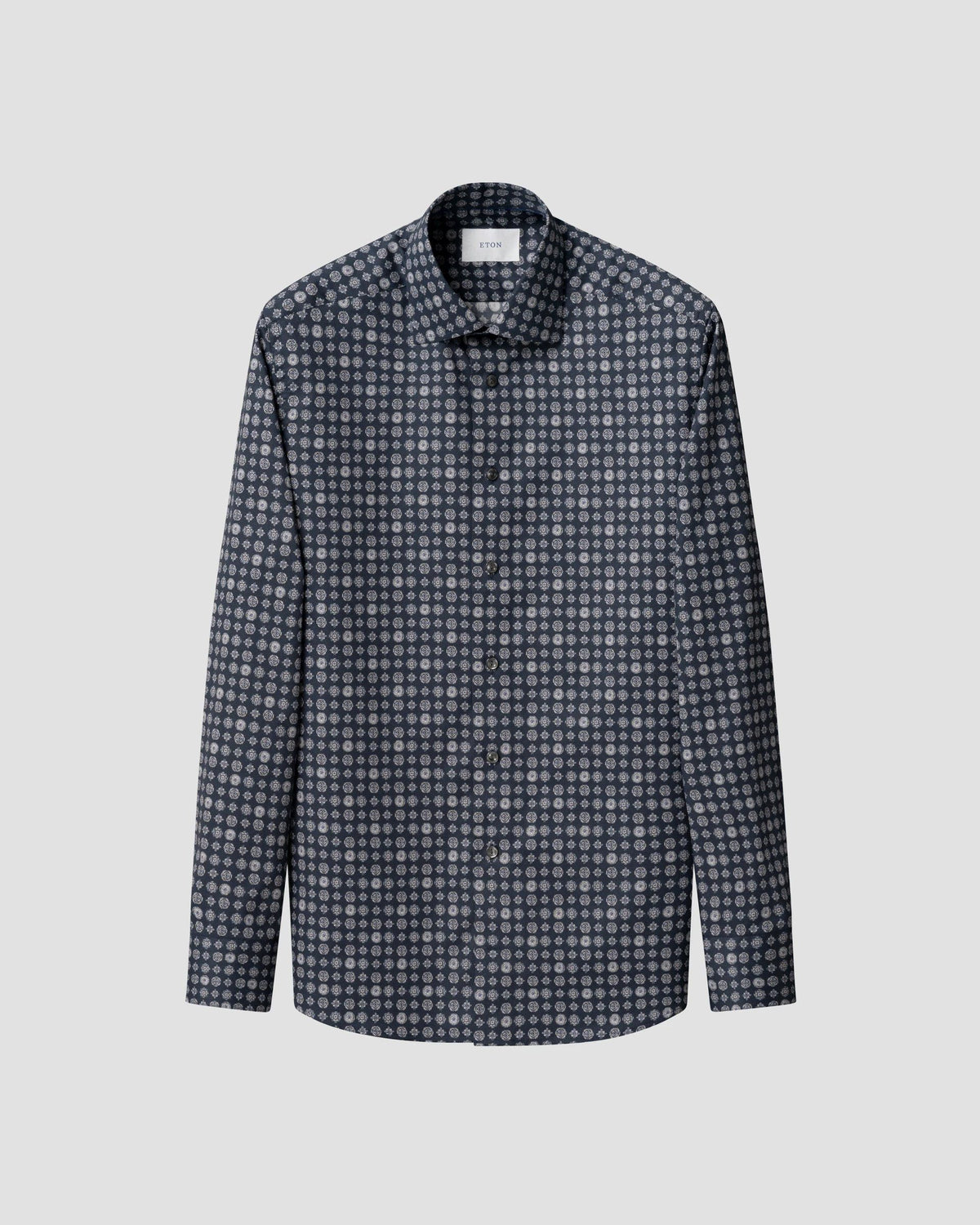 Signature Twill-skjorta med geometriskt mönster Classic - Marinblå