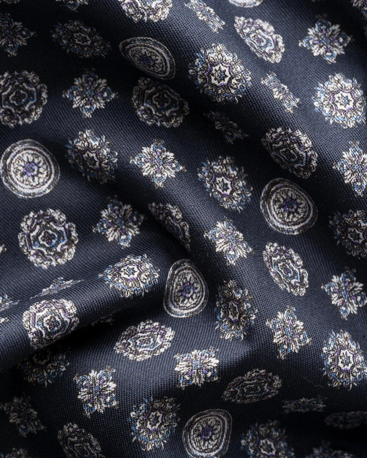 Eton mörkblå mönstrad skjorta slim fit
