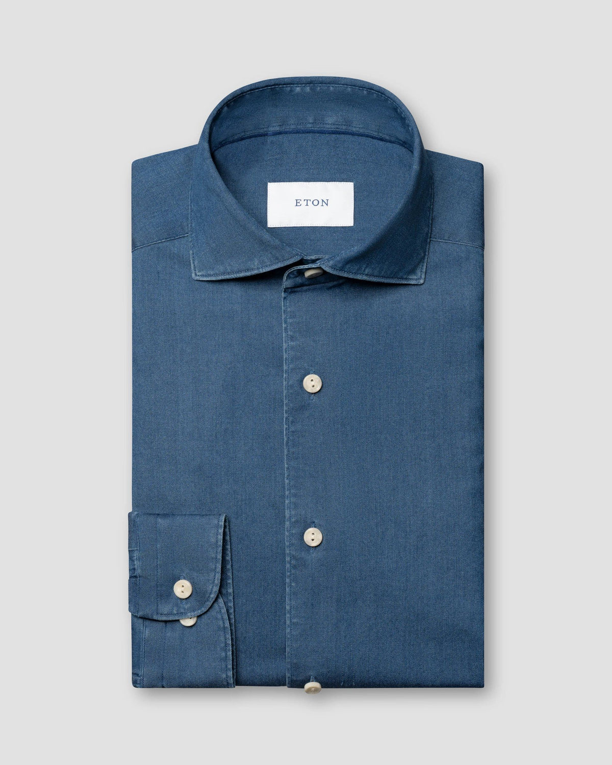 Denim stretch-skjorta Casual fit - Marinblå