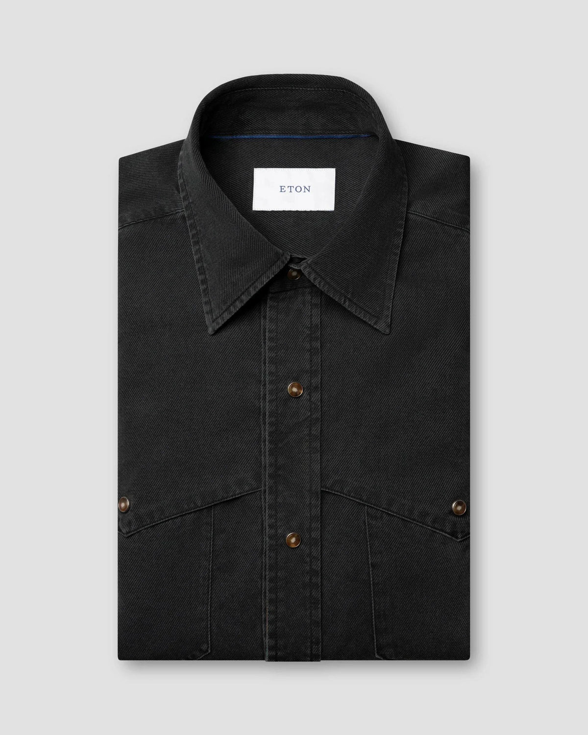 Eton svart Western Shirt herr