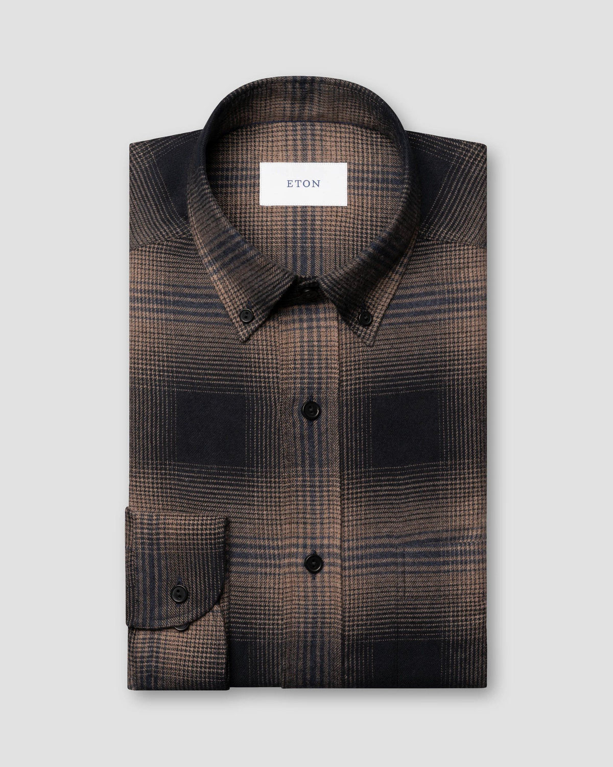 Blockrutig flanellskjorta Casual fit - Marinblå