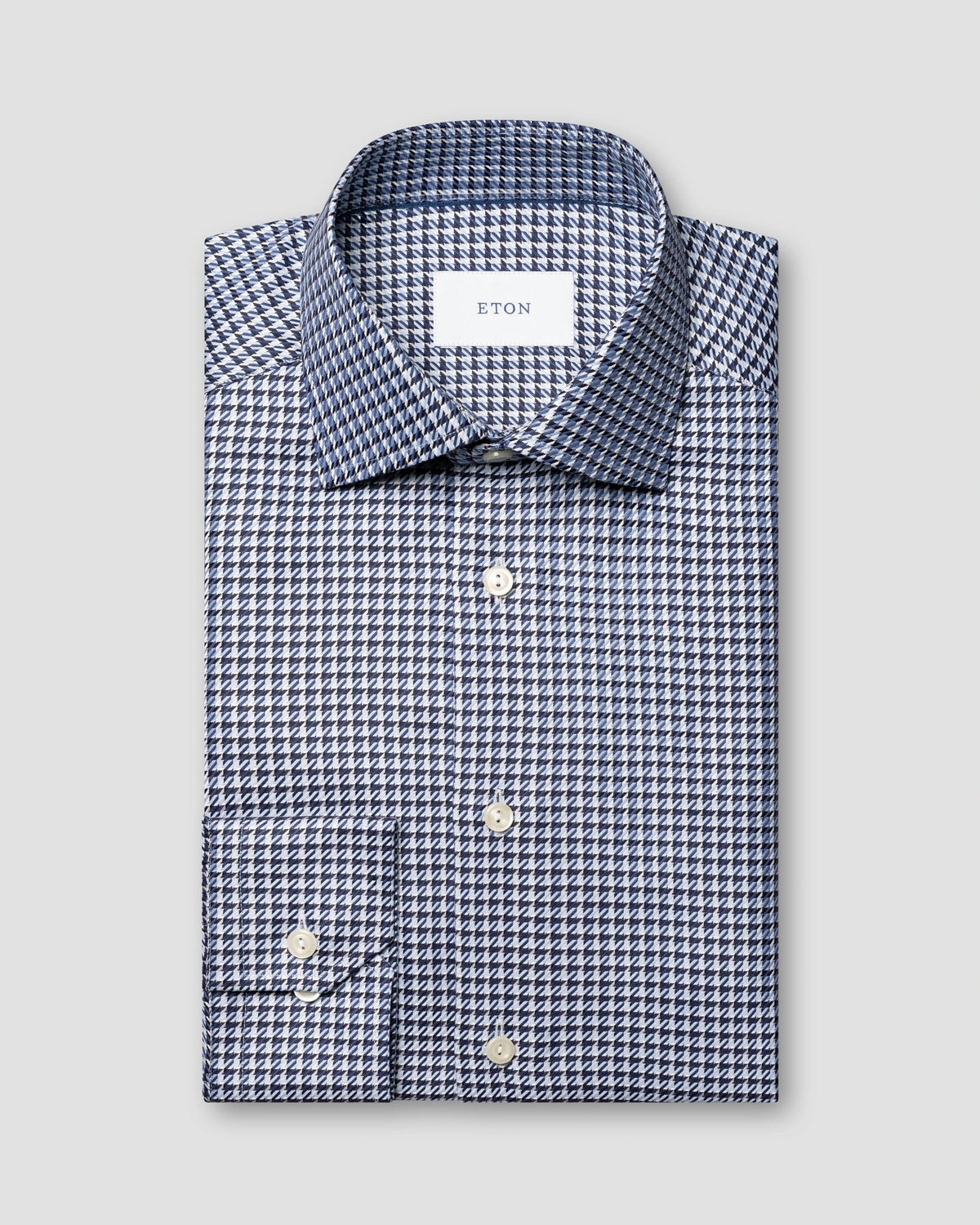 Rutig King Twill-skjorta Classic - Mellanblå