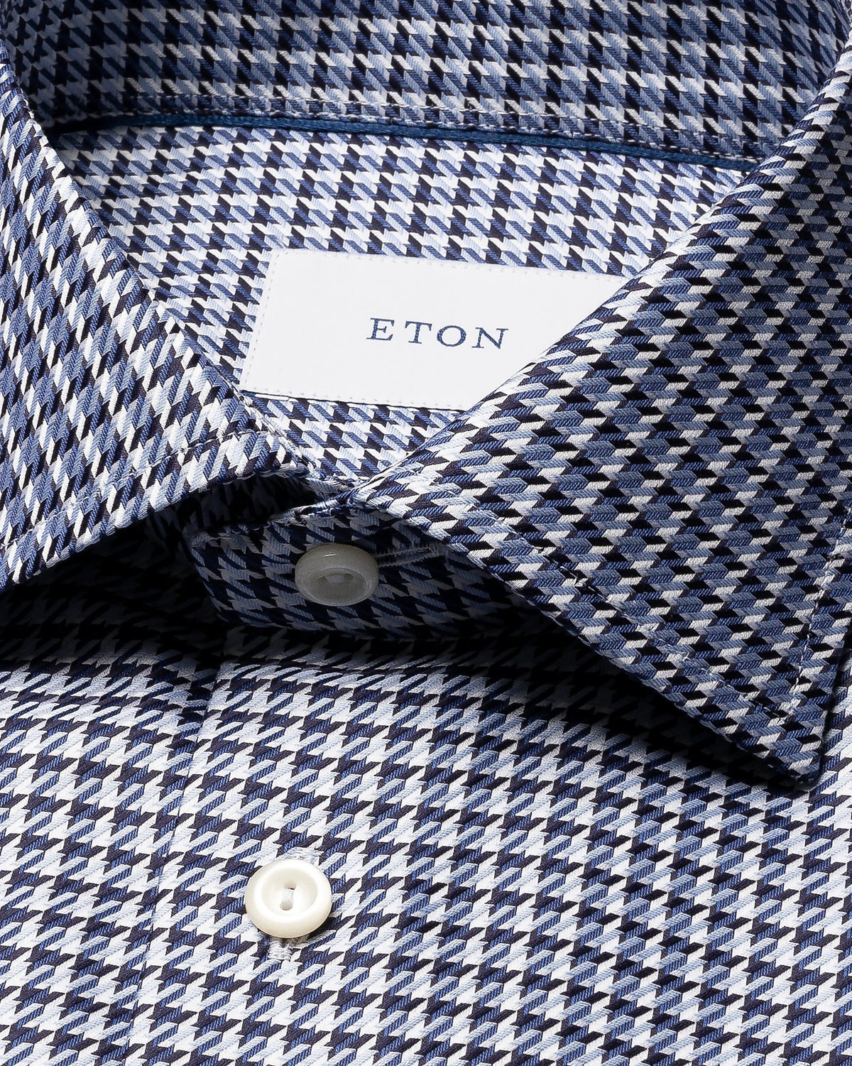 Rutig King Twill-skjorta Classic - Mellanblå