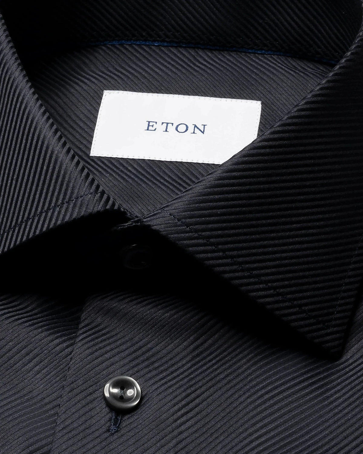 Eton svart King Twill-skjorta Contemporary