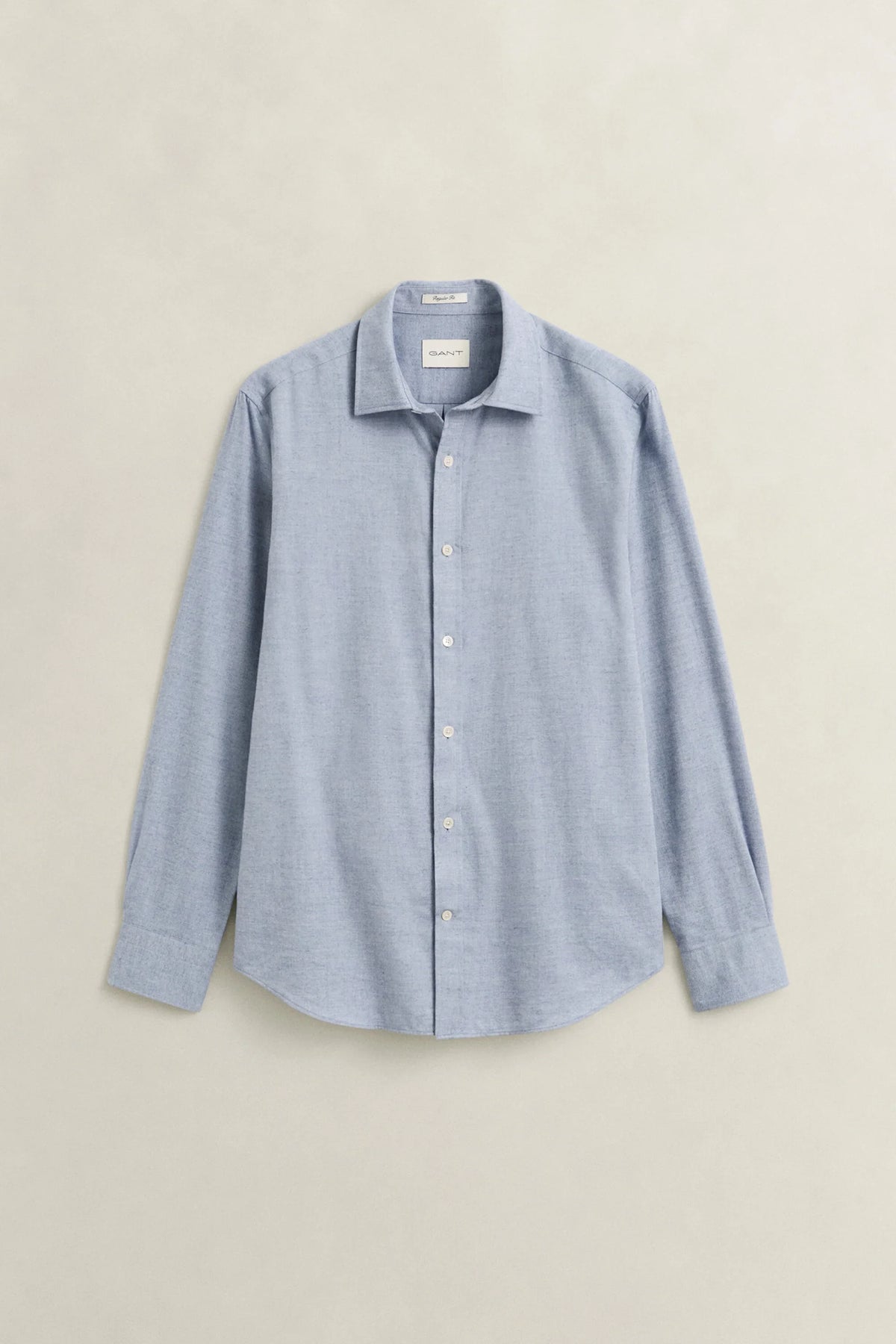 Gant ljusblå melange flannelskjorta regular fit herr