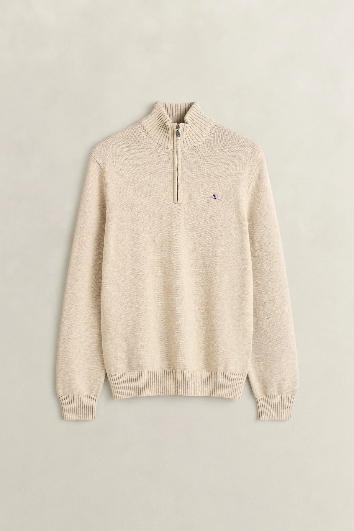 Gant Casual Cotton Halfzip tröja i färgen 299 seed melange