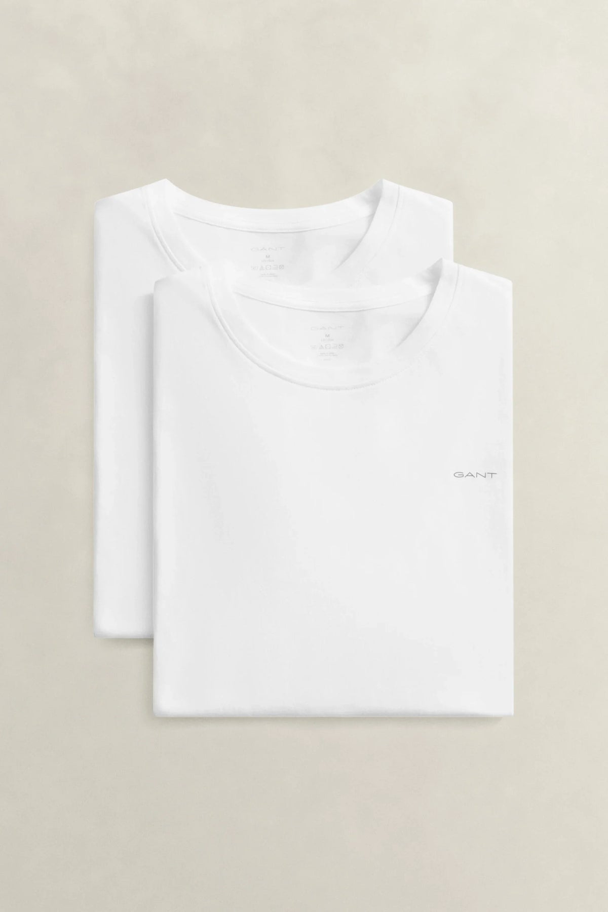 Gant tvåpack vita rundhalsade t-shirtar
