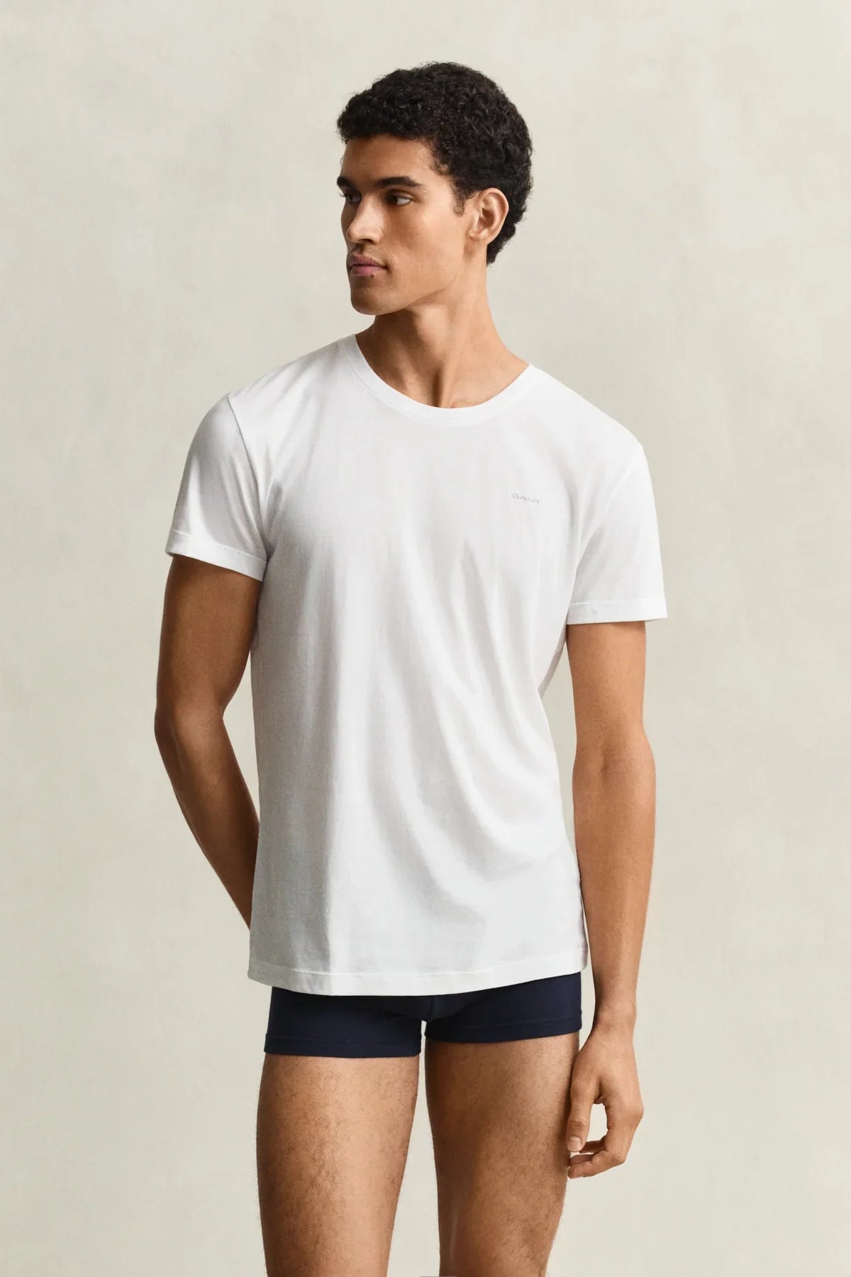 Gant vit rundhalsad t-shirt herr