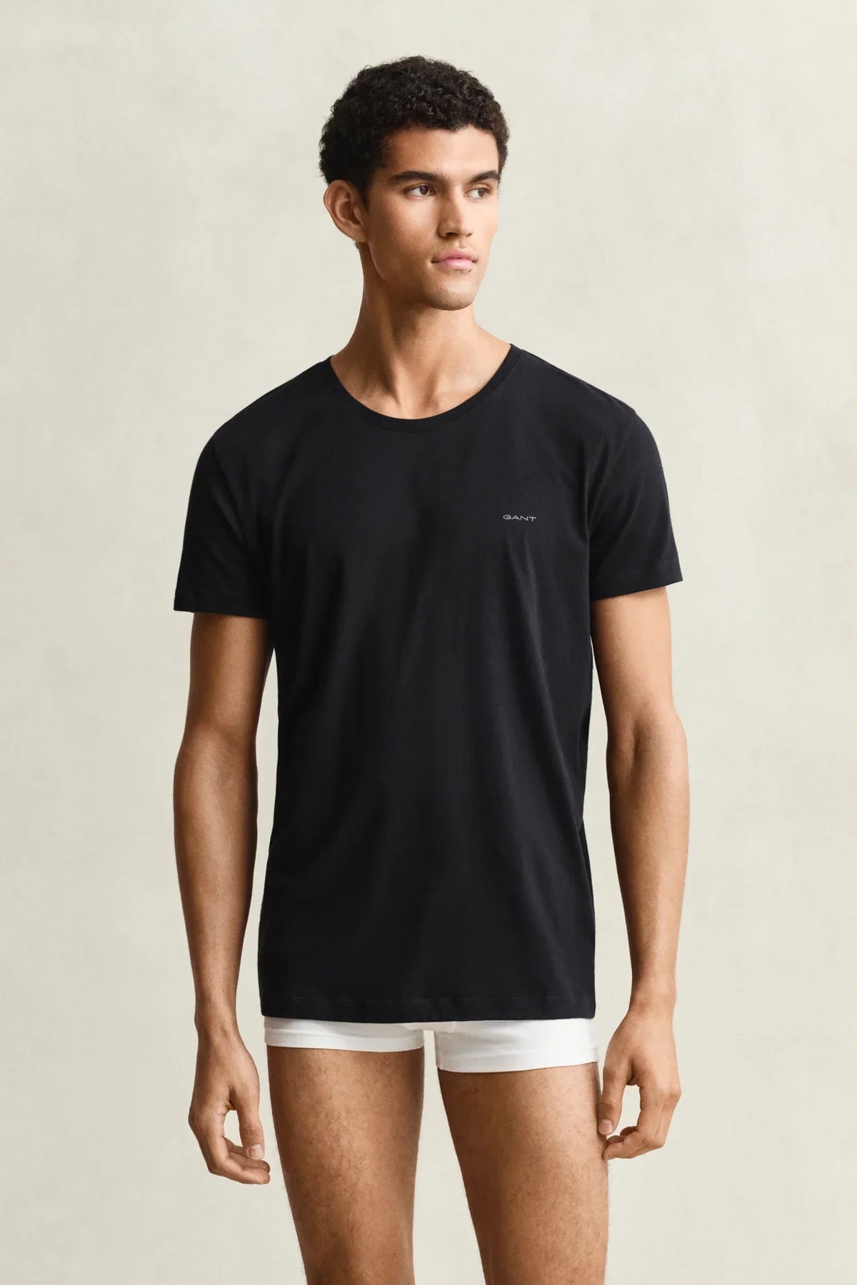 Gant svart rundhalsad T-shirt herr