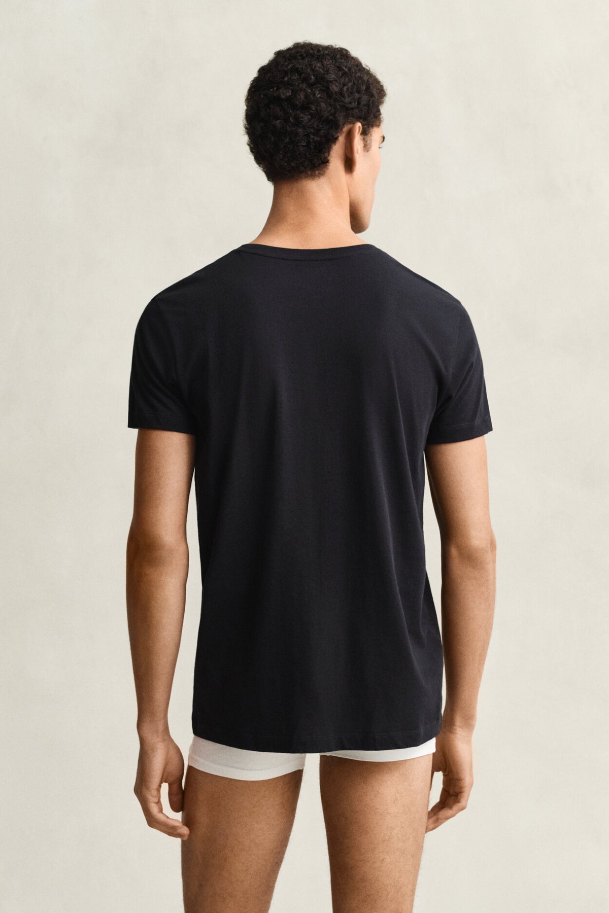 Tvåpack rundhalsade T-shirtar - Svart – detalj