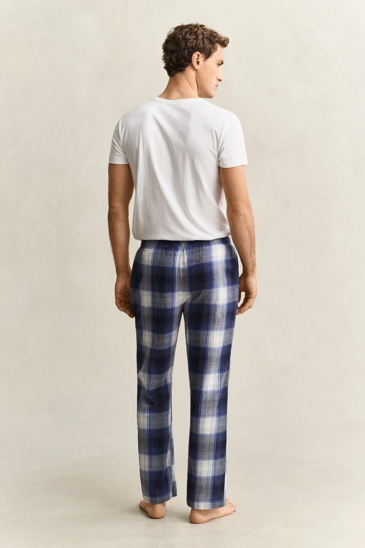 Gant rutiga pyjamasbyxor i marinblå flannel