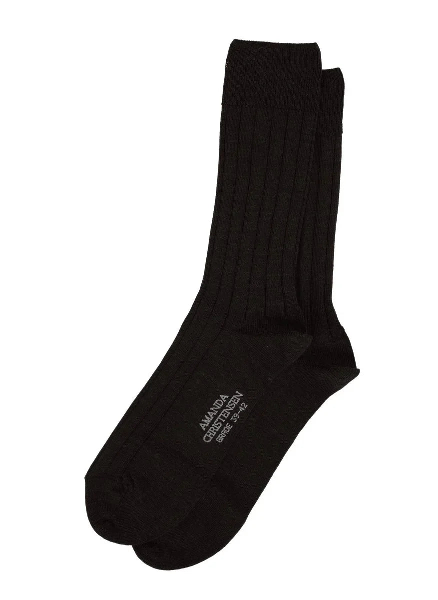 Grade Wide Rib Sock - 801 Brown melange – bild 1