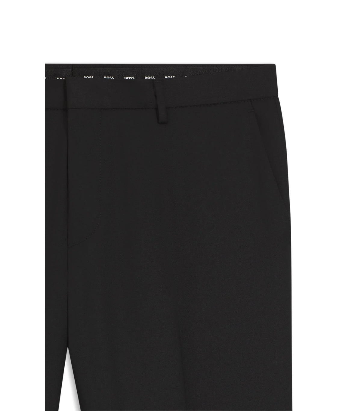 BOSS ONE Extra slim fit-byxor i sergevävd jungfruull - Svart
