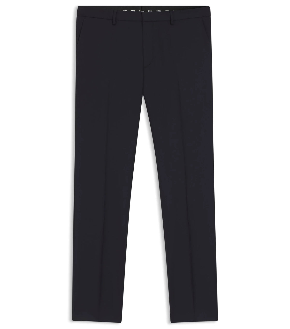 BOSS ONE Extra slim fit-byxor i sergevävd jungfruull - Mörkblå