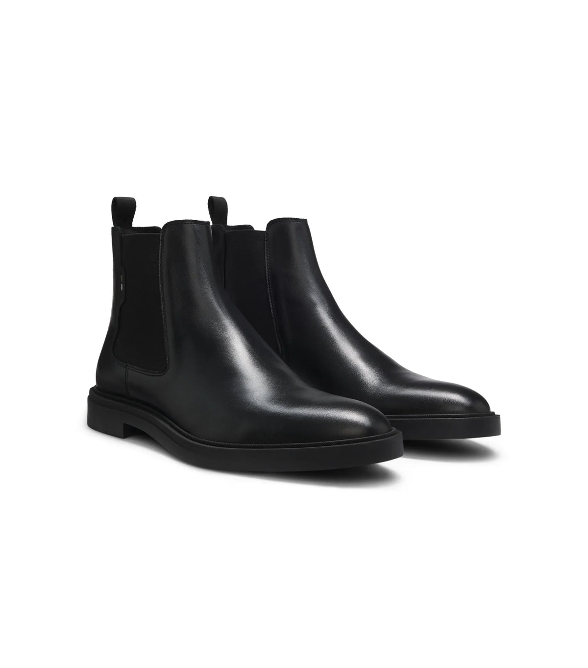 BOSS Black svarta chelsea boots i polerat läder