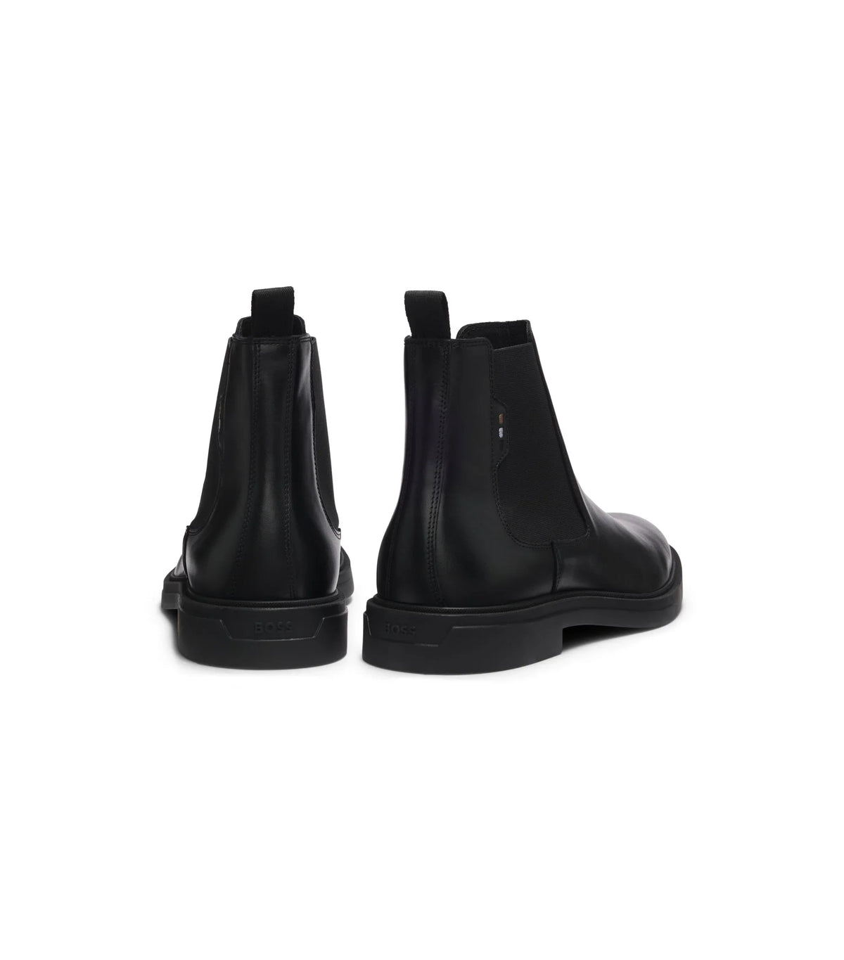 BOSS Black svarta Chelsea boots i polerat läder