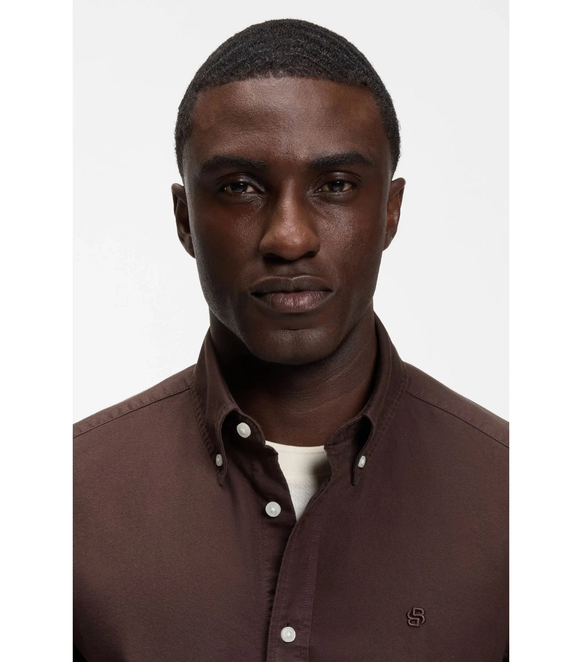 BOSS Black mörkbrun regular-fit button down-skjorta i Oxford-bomull