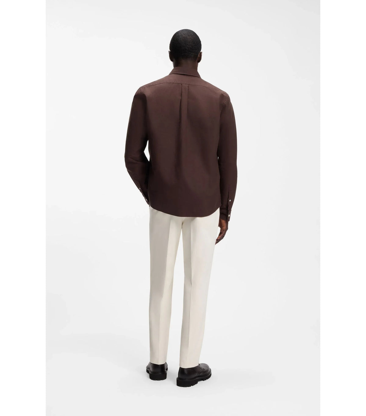 BOSS Black mörkbrun regular-fit button down-skjorta i Oxford-bomull