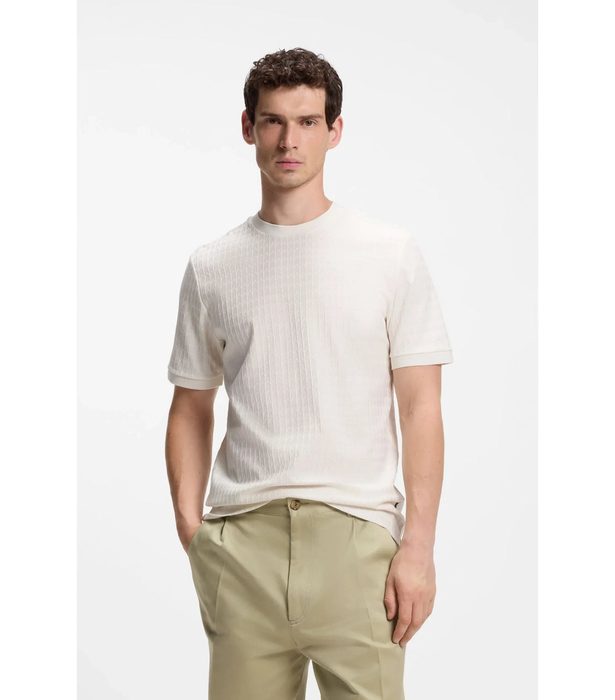 BOSS Black H-Thompson t-shirt i färgen open white för herr